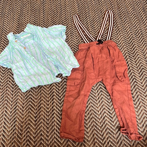 Zara Shirts & Tops Zara Suspenders And Button On Toddler Boy Poshmark